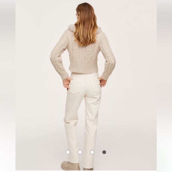 Mango MNG wool blend  COZY  BEIGE cardigan - Picture 4 of 12